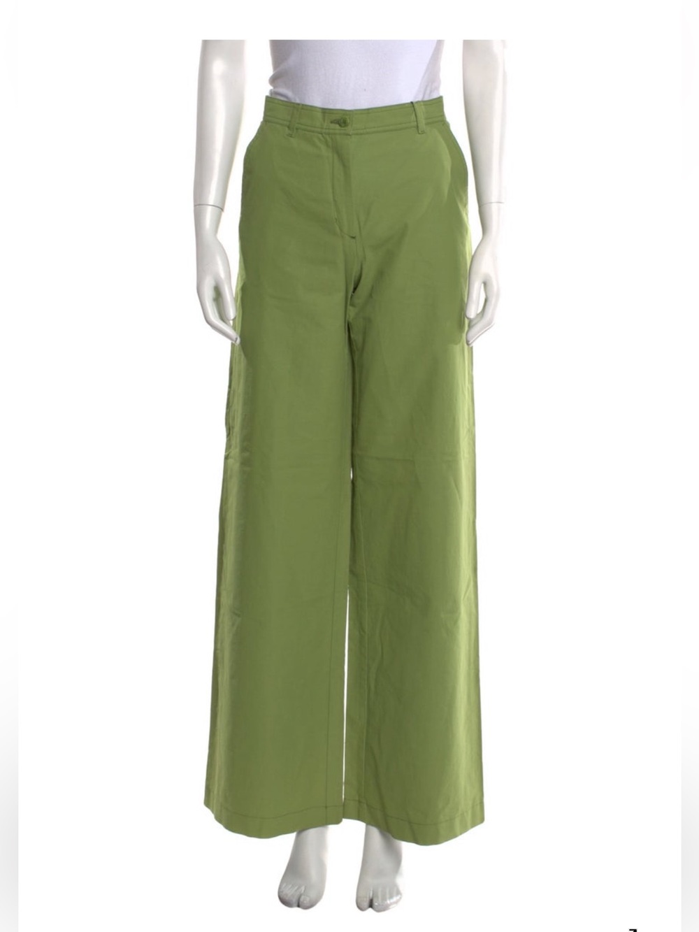 Byblos wide palazzo Olive Green Wide-Leg Cotton pants USA M